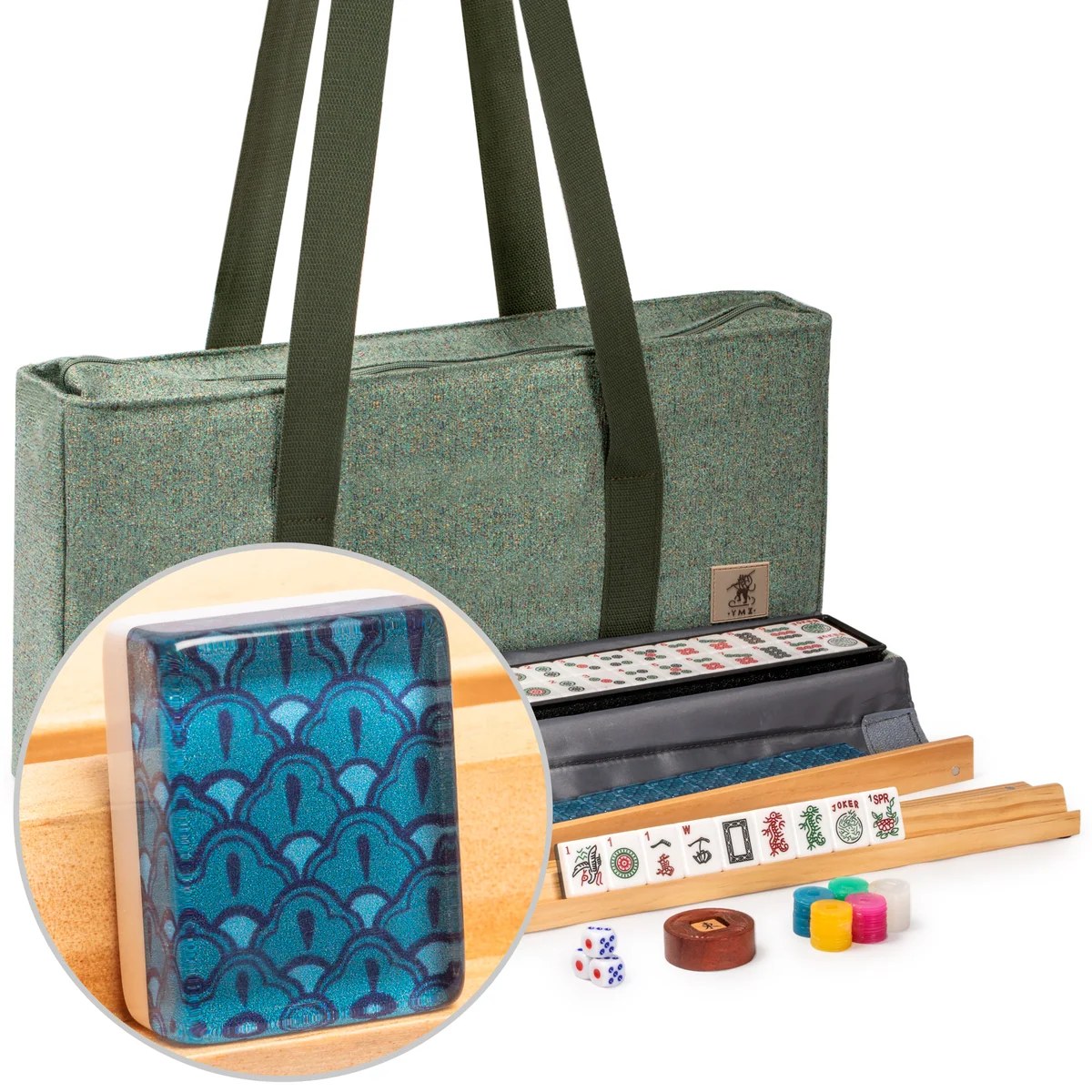 Yellow Mountain Imports “Atlantica” – Fabric Case, Wooden Pusher Racks